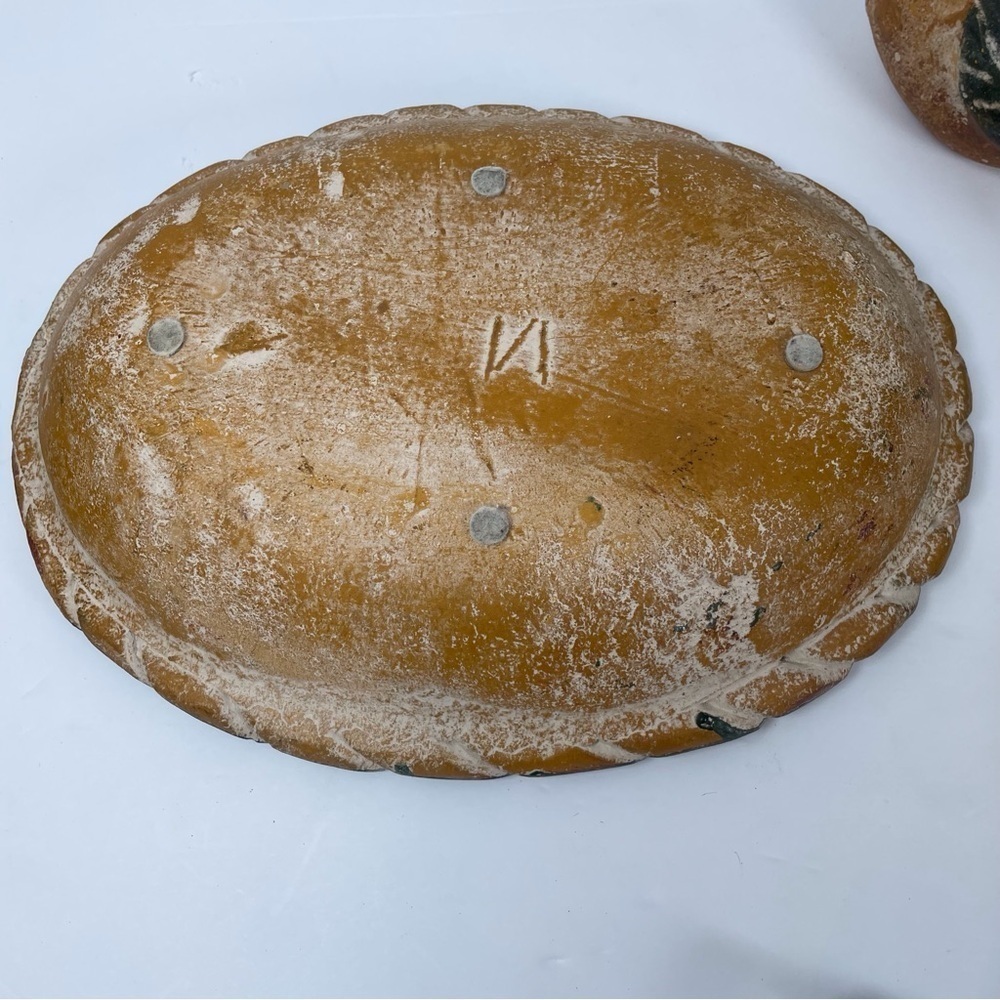 Hand Painted 7 Pieces Terracotta Fruit Bowl Rustic Vintage Vibe Center piece - Picture 6 of 9